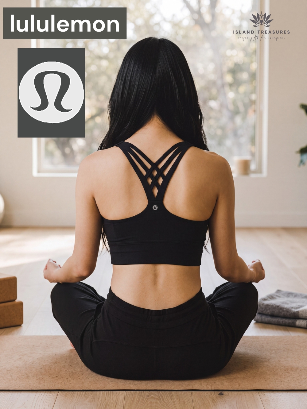 Lululemon Sz 6 Black Mind Over Miles Bra Medium Support B/C Cup Strappy Luxtreme